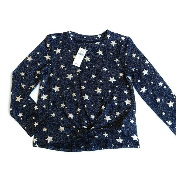 Girls New Soft LS Star Knit Top Small - Picture 1 of 3